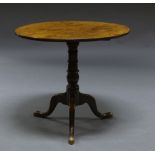 A George III style mahogany tilt top tripod table, 19th century,