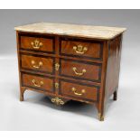 A French Regence rectangular kingwood and banded commode,