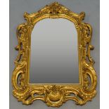 A French gilt wood and gesso mirror, 19th century,