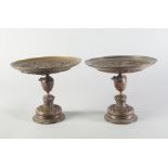 A pair of bronze and electro-type tazze, late 19th century,