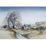 John Sibson, British b.1942- ''Cottage at Ilton near Masham''; watercolour, signed, 48x67cm, (ARR)