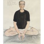 Susan Macartney-Snape (SMS), British b.1957- ''The Yoga Master''; watercolour, pencil and ink,