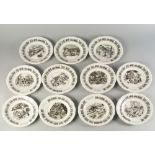 A collection of French Gien pottery plates, 20th century,