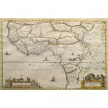 Johannes Blaue, Dutch, 1598-1673- "Nigritarum Regio"; a handcoloured engraved map of West Africa, c.