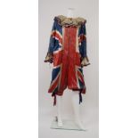 An unusual silk patriotic Union flag outfit, early 20th century, possibly for a theatre production,