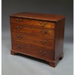 A George III mahogany chest of drawers, with four graduated long drawers, on bracket feet,