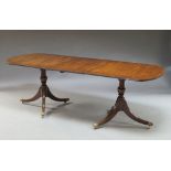 A George III style mahogany D end dining table, mid /late 20th century,