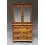 A mahogany book case on chest, 19th century and later,