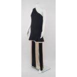 Galanos: a stunning James Galanos 1940s inspired black and ivory double layer silk crepe and satin