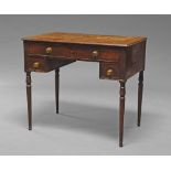 A rectangular knee hole library desk, late 18th/early 19th century,