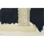 A collection of various mostly 19th century lace pieces, panels etc, including black lace.