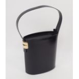 Gucci black leather bucket bag, leather handle and zip closure,