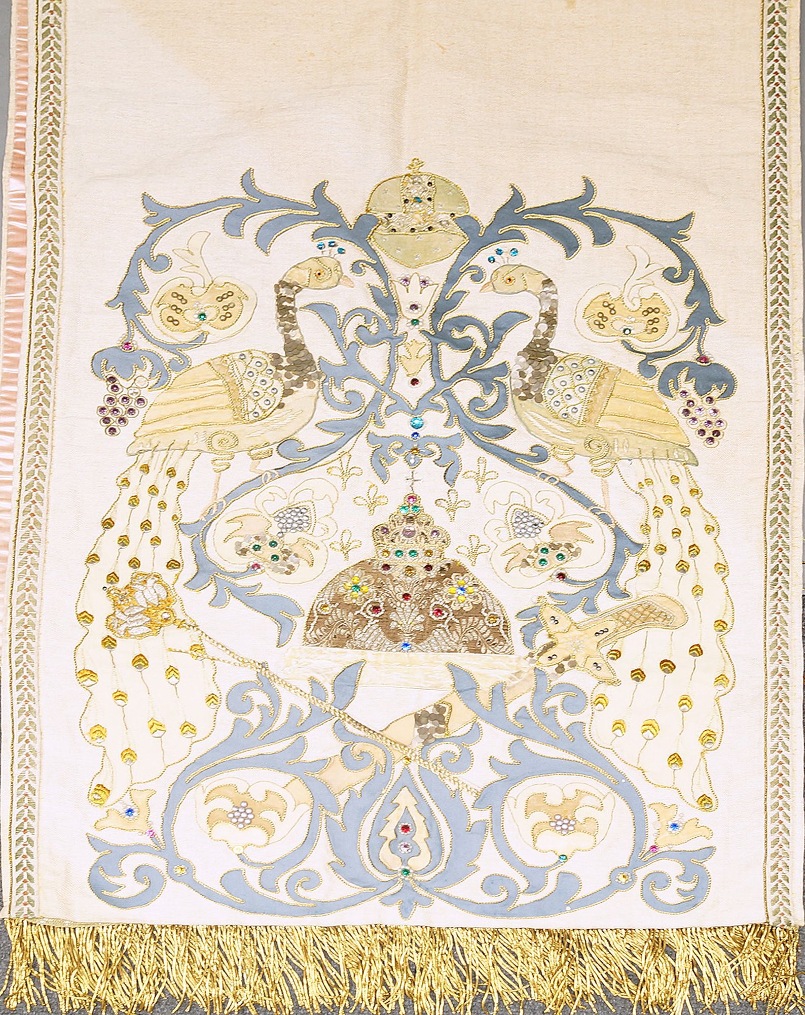 A 19th century Russian embroidered panel,