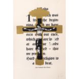 John Richmond, British, b.1960- Crucifix; lithograph and screenprint, signed lower right and