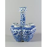 A Chinese porcelain blue and white porcelain bulb pot, 19th century, of typical form, decorated with