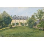 French School, early 20th century- Chateau from the garden; watercolour, 16x23.6cm: together with