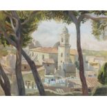 Georges Tcherkessoff, Russian 1900-1943- French townscape, possibly Saint-Chamas; watercolour,