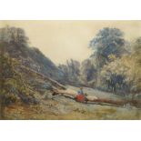 Attributed to Alfred I Vickers, British 1786-1868- The Fallen Giant; watercolour, 25x35cm: