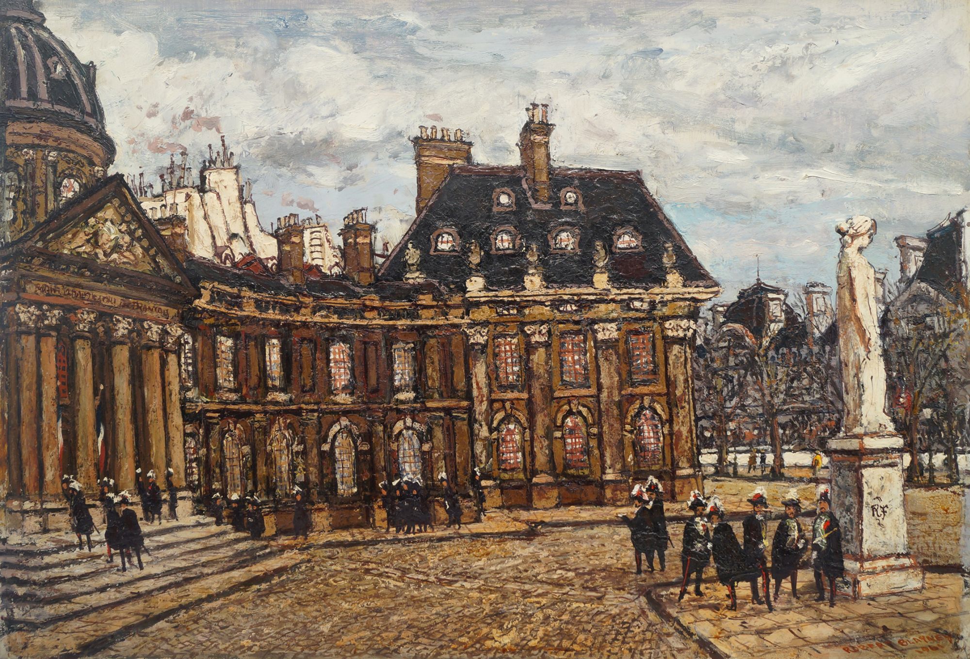 Robert Blayney, British 1929-2016- View in Paris; oil on panel, signed and dated 1961, 45.7x66.