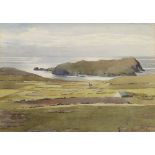 Keet, British School, early 20th century- Coastal island; watercolour, signed and dated 1939, 24.