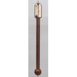 A rosewood and ivory stick barometer by L. Casella, 19th century, the instrument inscribed L.