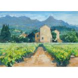 Anthony Claude Atkinson ARCA, British 1929-2014- ''The Old School, Gigondas''; gouache, signed,