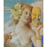 Talbot Hughes ROI, British 1869-1942- Comedy and Tragedy; mixed media on paper, a pair, both