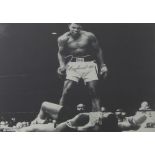 A photographic print of Muhammad Ali and Sonny Liston probably from their fight in February 1964,