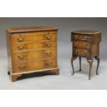 A George III style mahogany bachelors chest, with brushing slide and four graduated drawers, on