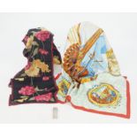 Hermes: Amadeus Mozart, an Homage a Mozart silk scarf, designed by J. Abadie, together with an Oscar