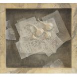 Victoria Bartlett, British b.1940- ''Garlic: What Does Organic Mean?''; cast paper and transfer