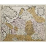 Guillaume de l'Isle, French 1675-1726- ''Carte de Moscovie''; a handcoloured engraved map of the