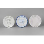 A set of three Russian regimental commemorative plates, late 19th/early 20th century,