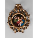 A Continental porcelain plaque painted with the Madonna della Sedia after Raphael, 19th century,