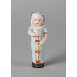 A Copenhagen porcelain bottle in the form of a baby, 19th century, underglaze mark to interior,