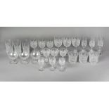 A large table suite of Baccarat glass, 20th century, with cut glass decoration,