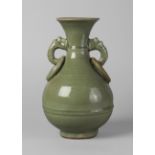 A Chinese Longquan celadon pear-shaped vase (yuhuchunping), Yuan, 14th century,