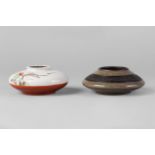 A Chinese porcelain water coupe, iron-red Yongzheng mark but Republic, of compressed form,
