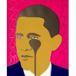 Pure Evil (Charles Uzzell Edwards), British b.1968- ''Pure Obama Bubble Pink'', 2016; screenprint in