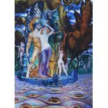 Ernst Fuchs, Austrian 1930-2015- ''Aphrodite and Perseus on the Isle of Eyes'', 2012; giclee printed