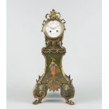 A French gilt metal and painted wood mantel clock, late 19th century,
