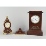 A French mahogany and gilt metal mounted mantel clock, elements 19th century,