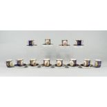 A set of twelve Viennese porcelain coffee cans, late 19th/early 20th century,