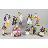 A collection of Royal Doulton figures, to include Flower Sellers Children HN1342,