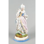 A French bisque porcelain model of a Courtly lady, late 19th/early 20th century,