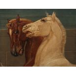 Leonard F G Cattermole, British act. 1869-1886- Study two horse's heads; oil on canvas, signed,