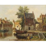 C Schuyler, Dutch, early/mid 20th century- Dutch canal scene; oil on canvas, signed, cm, 40.5x50.