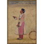 A smiling courtier, Rajasthan, 19th century, gouache on paper,