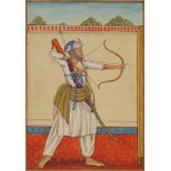 An archer, Company school, 19th century, gouache on paper,