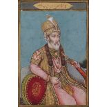 A portrait of Bahadur Shah, Lucknow, circa 1840, gouache on paper,